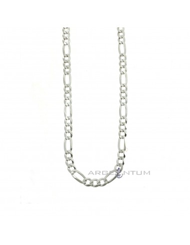 White gold plated 3 1 5 mm link necklace in 925 silver (50 cm)