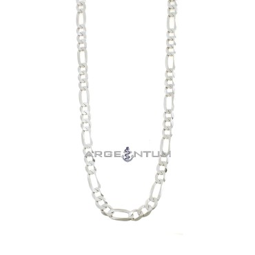 White gold plated 3 1 6 mm link necklace in 925 silver (50 cm)