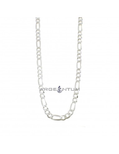 White gold plated 3 1 6 mm link necklace in 925 silver (50 cm)