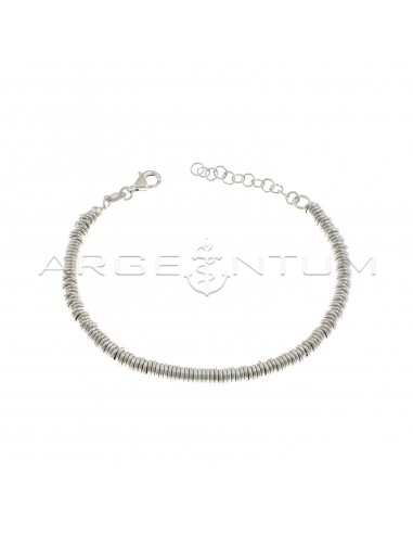 White gold plated 4.5mm washers bracelet in 925 silver