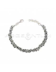 White gold plated interlocking washers bracelet in 925 silver