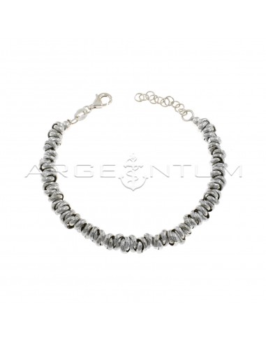 White gold plated interlocking washers bracelet in 925 silver