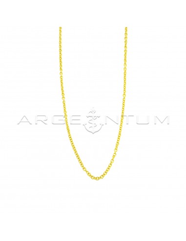 Yellow gold plated oval rolo chain in 925 silver (40 cm)