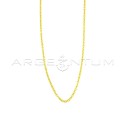Yellow gold plated oval rolo chain in 925 silver (40 cm)
