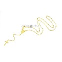 Collana rosario a Y placcata oro giallo con sfera liscia da 2,5 mm in argento 925 (50 cm)