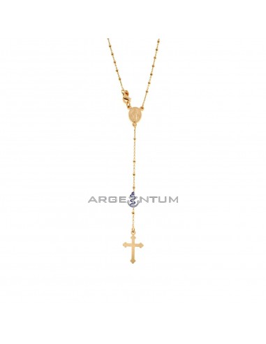 Rose Gold Plated Y Rosary Necklace with 1.8mm Smooth Washer in 925 Silver (50cm)