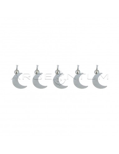 925 silver plated white gold plated moon pendants (5 pcs.)