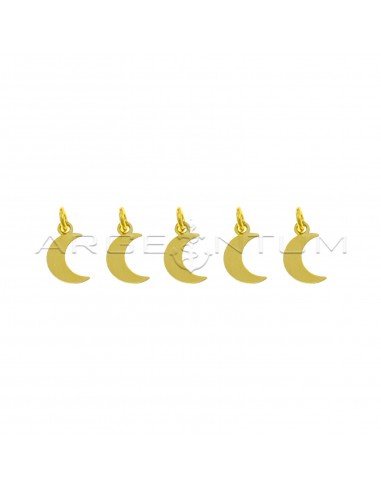 925 silver plated yellow gold plated moon pendants (5 pcs.)