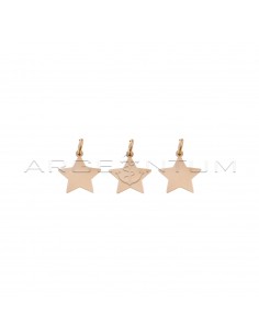 Ciondoli stella a lastra 10 mm placcati oro rosa in argento 925 (3 pz.)