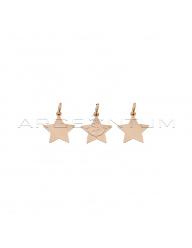 Ciondoli stella a lastra 10 mm placcati oro rosa in argento 925 (3 pz.)