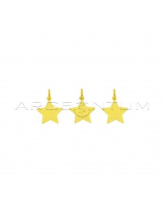 Ciondoli stella a lastra 10 mm placcati oro giallo in argento 925 (3 pz.)