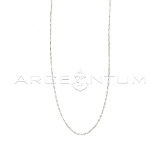 White gold plated curb chain in 925 silver (40 cm)