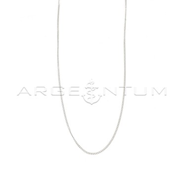 White gold plated curb chain in 925 silver (45 cm)