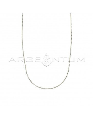 1.2 mm diamond-coated Venetian chain in 925 silver plated white gold (60 cm)