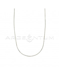 1.2 mm diamond-coated Venetian chain in 925 silver plated white gold (50 cm)
