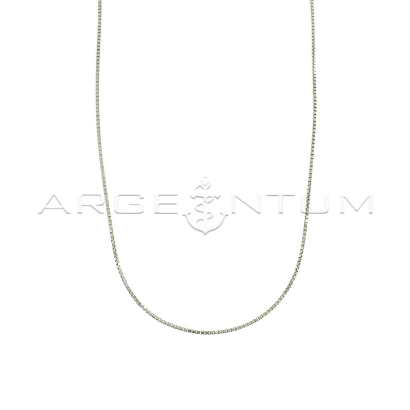 1.2 mm diamond-coated Venetian chain in 925 silver plated white gold (50 cm)