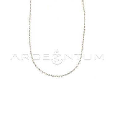925 silver white gold plated 2 mm forced link chain (45 cm)