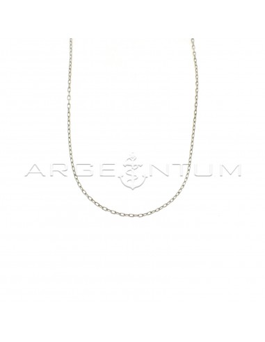 925 silver white gold plated 2 mm forced link chain (45 cm)
