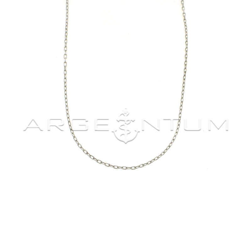 Catenina maglia forzatina da 2 mm placcata oro bianco in argento 925 (40 cm)