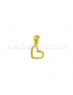 Yellow gold plated heart shape pendant in 925 silver