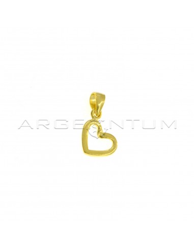 Yellow gold plated heart shape pendant in 925 silver