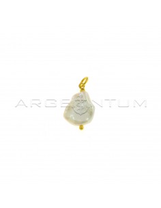 Pendant with baroque freshwater cultured pearl yellow gold plated in 925 silver