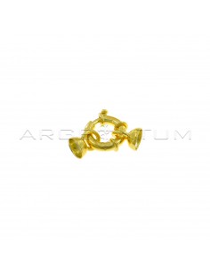Chanel clasp ø 14 mm with 8 mm rod terminals yellow gold plated in 925 silver