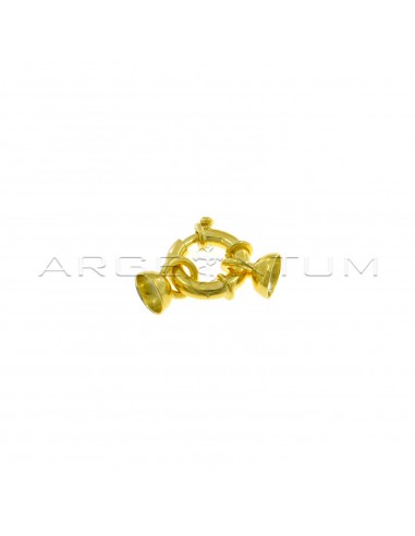 Chiusura chanel da ø 14 mm con terminali a barretta da 8 mm placcata oro giallo in argento 925