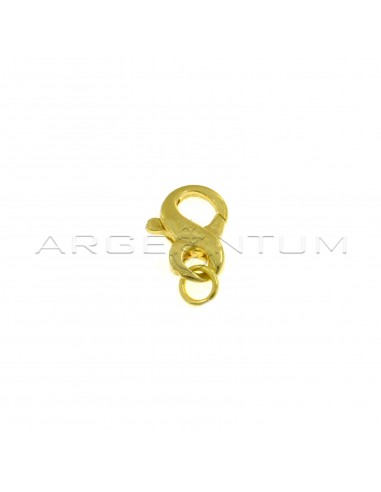 Yellow gold plated 18 mm wave carabiner in 925 silver