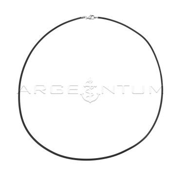 Rubber lace with terminals and 925 silver lobster clasp (40 cm)