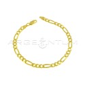 Bracciale maglia 3 1 da 5 mm placcato oro giallo in argento 925