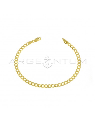Yellow gold plated 4 mm curb mesh bracelet in 925 silver