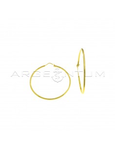 Yellow gold plated tubular hoop earrings ø 55 mm in 925 silver