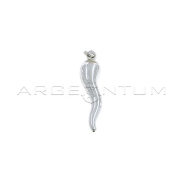 Ciondolo corno 42x10 mm placcato oro bianco in argento 925