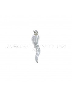 Horn pendant 42x10 mm white gold plated in 925 silver