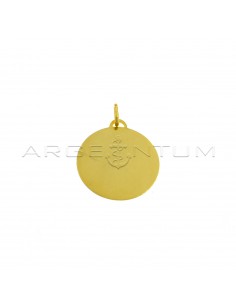 Medaglia liscia tonda ø 26 mm placcata oro giallo in argento 925