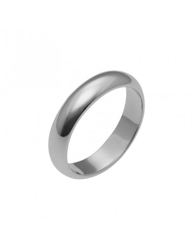 5.8 mm smooth rounded wedding ring plated white gold in 925 silver (Size 10)