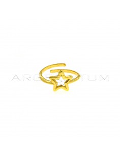 Anello regolabile con sagoma stella centrale placcato oro giallo in argento 925
