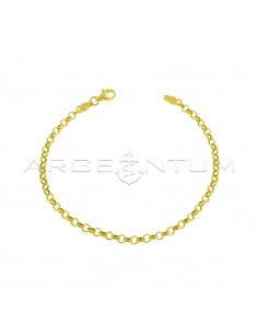 Yellow gold plated ø 3 mm rolò mesh bracelet in 925 silver