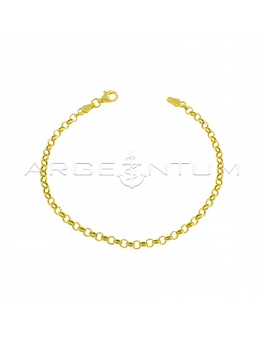 Yellow gold plated ø 3 mm rolò mesh bracelet in 925 silver