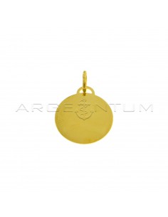 Medaglia liscia tonda ø 20 mm placcata oro giallo in argento 925