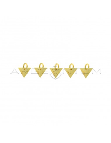 Triangles pendants in yellow gold plated 925 silver (5 pcs.)