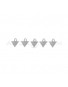 Ciondoli triangoli a lastra placcati oro bianco in argento 925 (5 pz.)