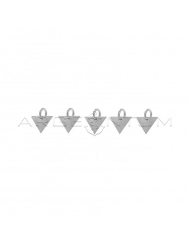 Triangle pendants in white gold plated 925 silver (5 pcs.)