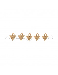 Sterling silver rose gold plated triangles pendants (5 pcs.)