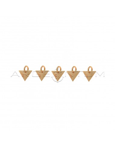 Sterling silver rose gold plated triangles pendants (5 pcs.)