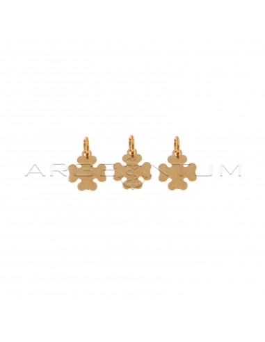 925 Sterling Silver Rose Gold Plated Clover Plate Pendants (3 pcs.)