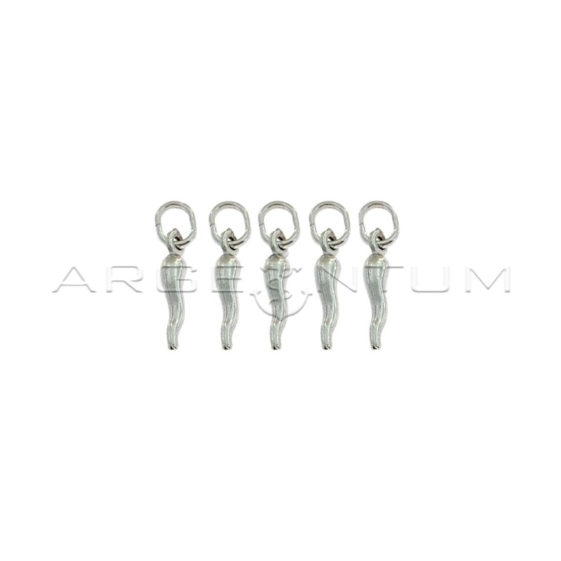 925 silver horn pendants 4x18 mm (5 pcs.)
