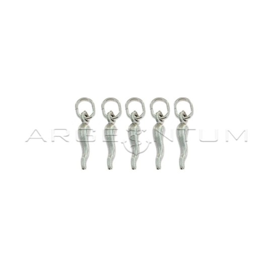 Ciondoli corni 4x18 mm in argento 925 (5 pz.)