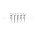 925 silver horn pendants 4x18 mm (5 pcs.)